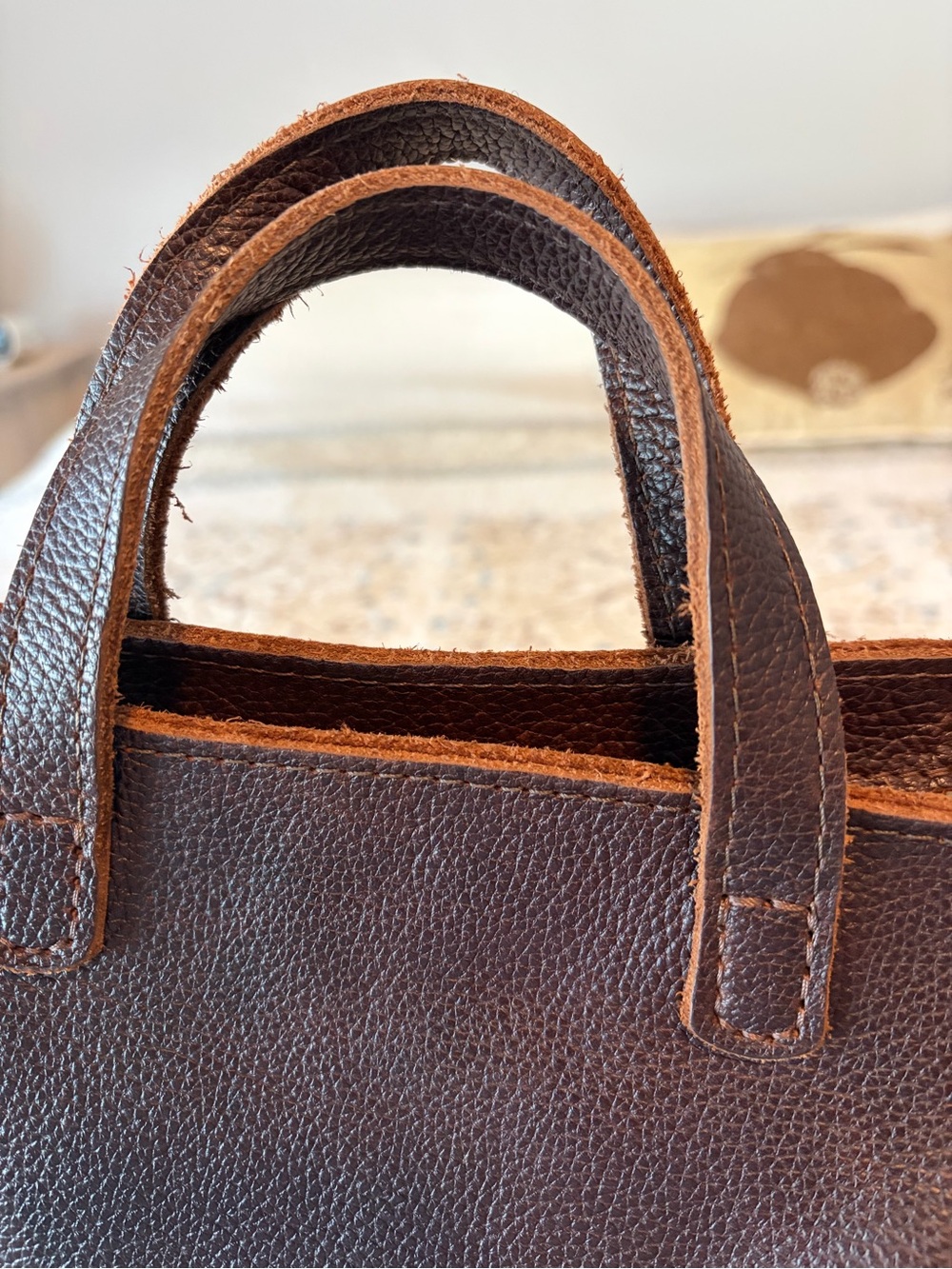 Portland Leather Goods Mini Leather Crossbody Bag Ziptop Color Coldbrew - Picture 3 of 12